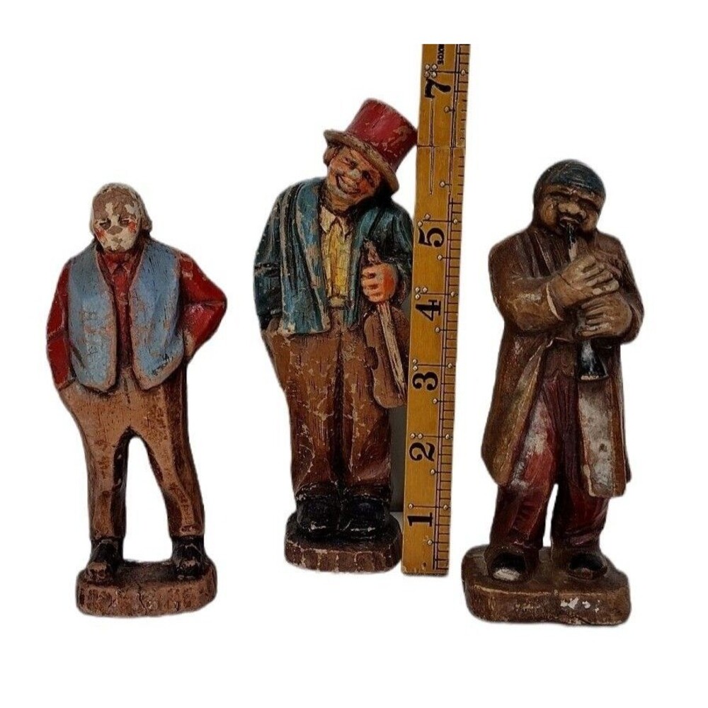 Vintage 1930s/40s Syrocco Burwood Resin Hobo Folk Art Musicians Figurines